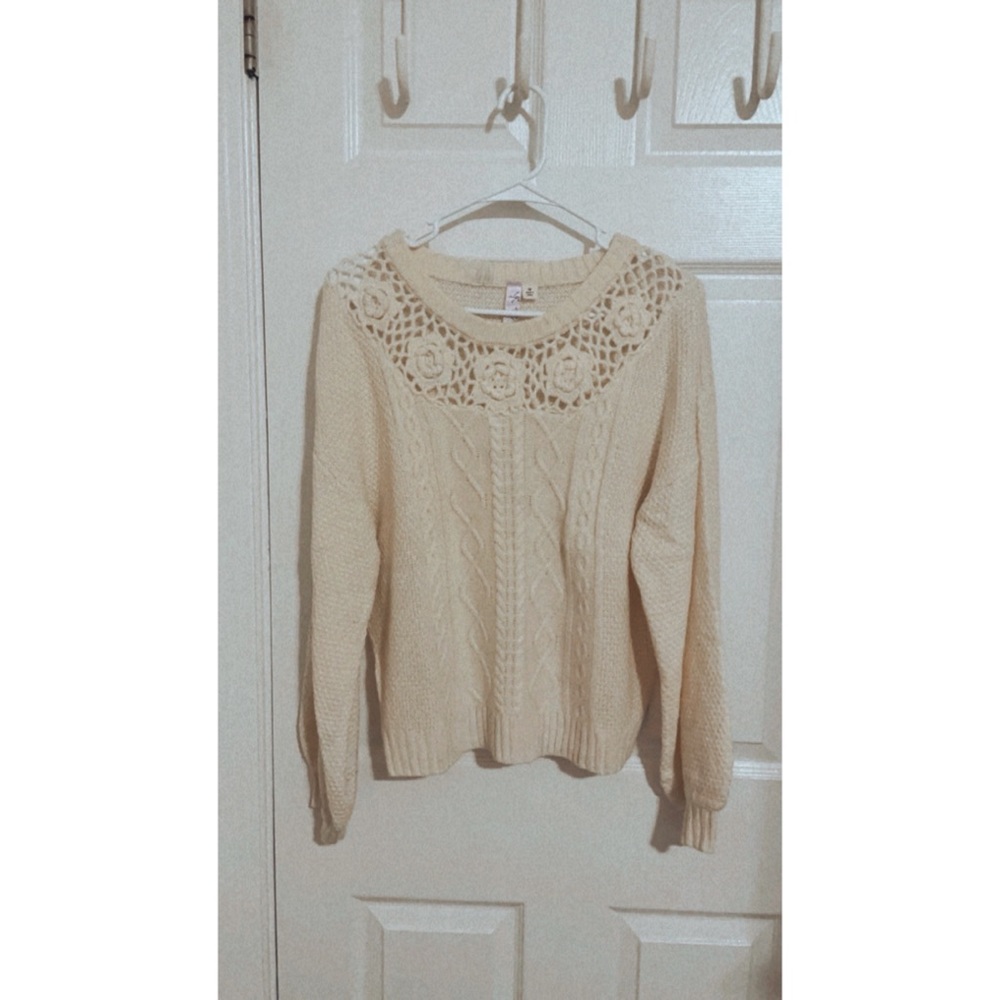 Francesca’s M Cream Sweater